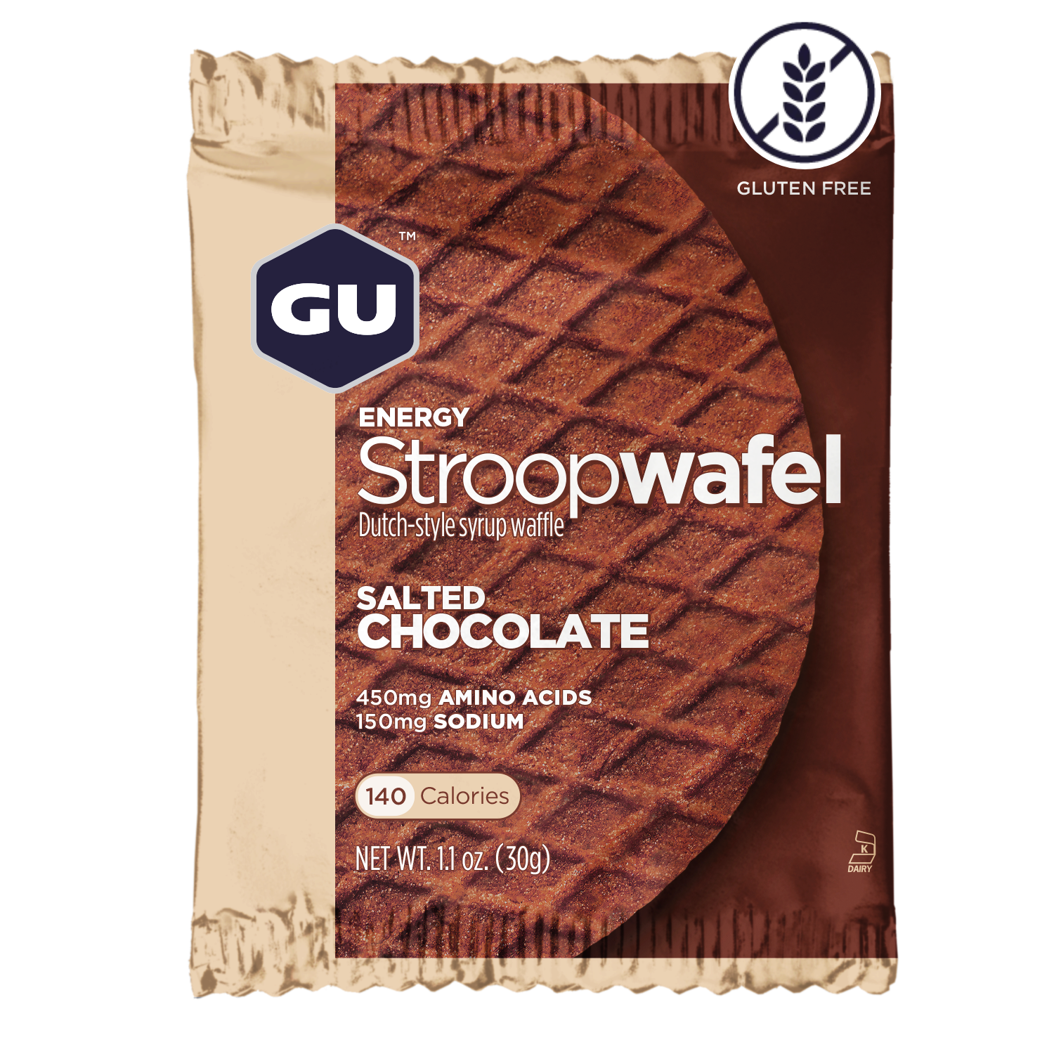 GU Energy Box Energy Stroopwafel, Salted Chocolate (GF) - Rideshop