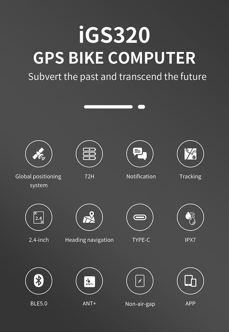 Ciclocomputador GPS iGPSPORT iGS320