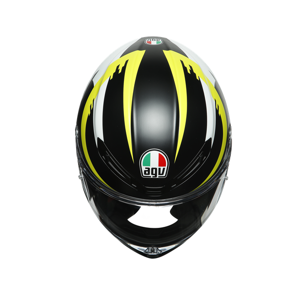 AGV Casco Moto K6 Rapid 46 Negro Matte/Blanco/Amarillo Fluor - Rideshop