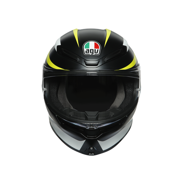 AGV Casco Moto K6 Rapid 46 Negro Matte/Blanco/Amarillo Fluor
