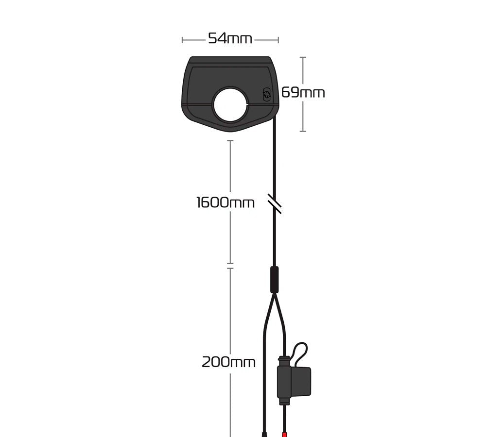 Cargador Oxford Slimline USB tipo A y tipo C de 3,0 A