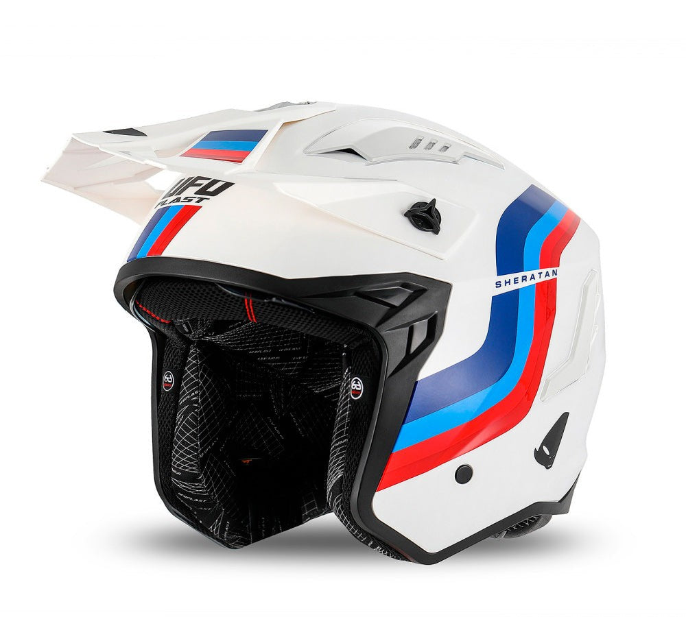 Casco urbano modelo Sheratan Jet White Blue Red | UFO Plast