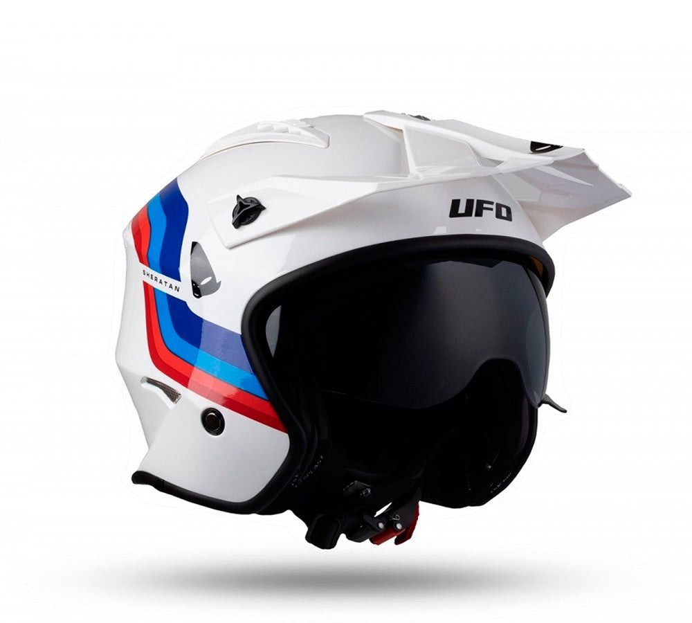 Casco urbano modelo Sheratan Jet White Blue Red | UFO Plast