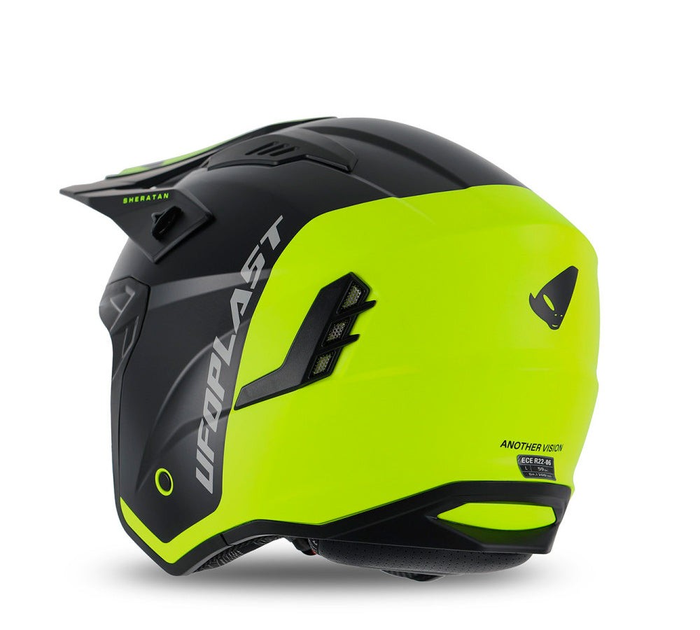 Casco urbano modelo Sheratan Jet Black Yellow Fluo | UFO Plast