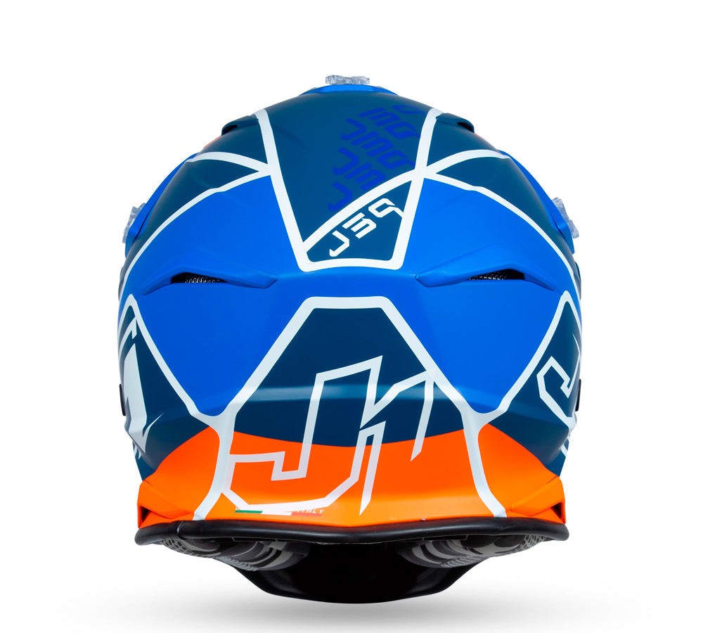 Casco motocross / enduro modelo J-39 Thruster Fluo Orange Blue | Just 1 Racing