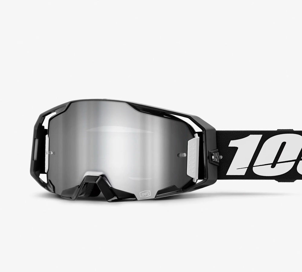 Antiparra Off-Road modelo ARmatic Black Silver Lens | 100 Percent