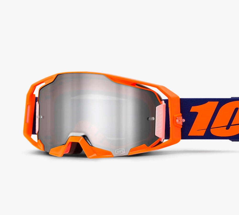 Antiparra Off-Road modelo ARmatic Neon Orange Silver Lens | 100 Percent