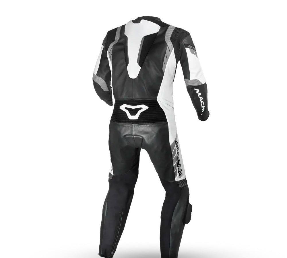 Traje de carrera/mono de cuero Varshall negro/Blanco | Macna