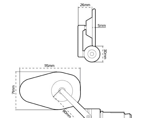 Espejo para extremos de manillar Shield 360 | Oxford Products
