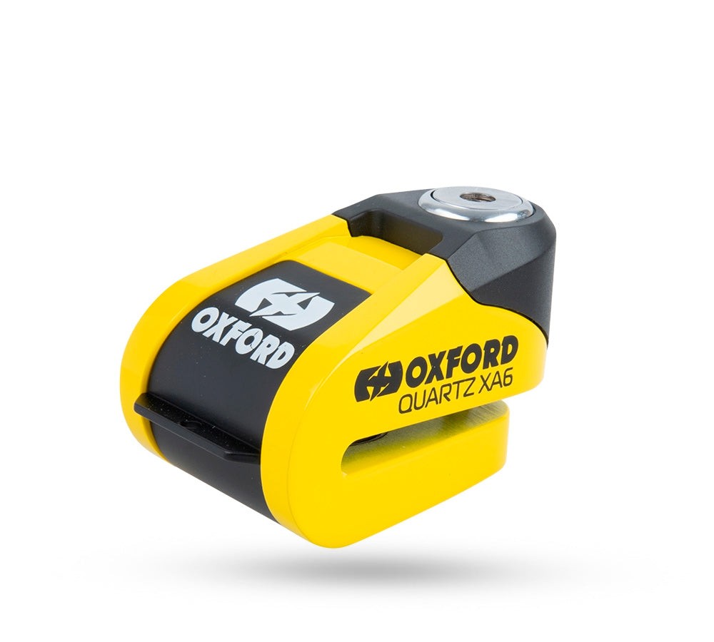 Candado de disco con alarma Oxford Quartz XA6 Amarillo | OXFORD