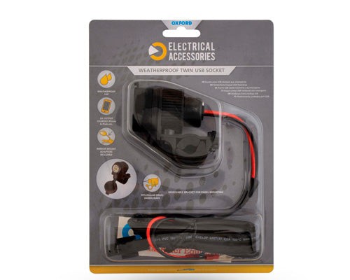 Cargador USB de doble puerto Resistente a la intemperie | OXFORD