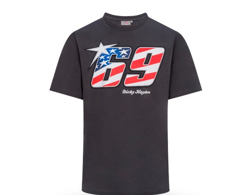 Polera Nicky Hayden American Flag Grey | GP RACING