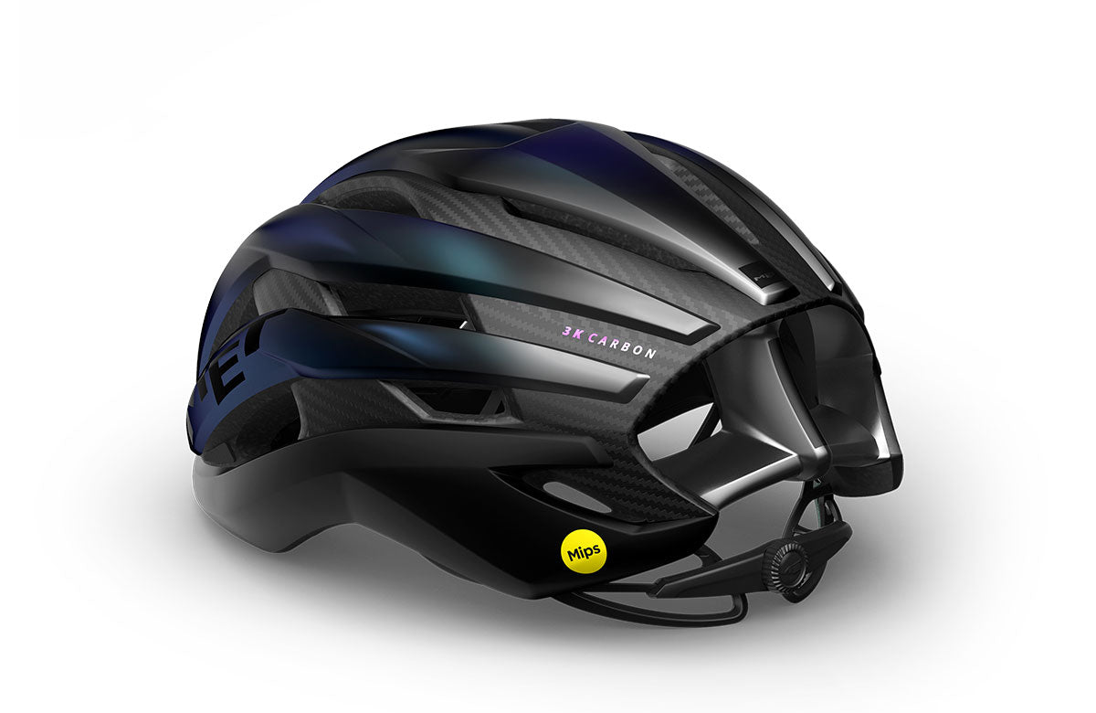 Casco de Bicicleta Met Trenta 3K Carbon Mips CE Blue Iridescent Matt