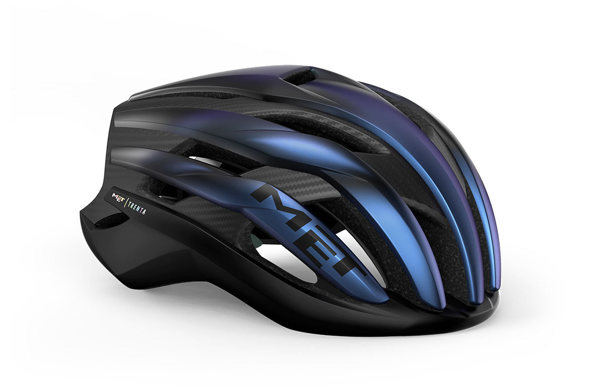 Casco de Bicicleta Met Trenta 3K Carbon Mips CE Blue Iridescent Matt