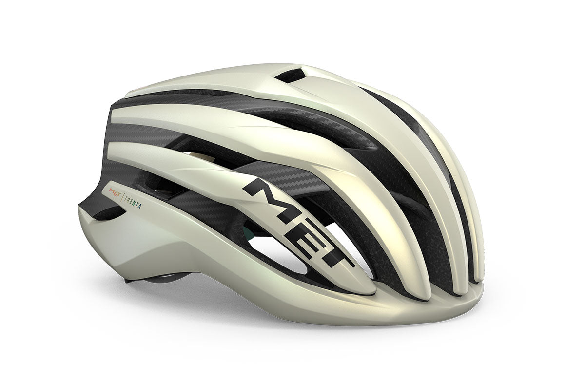 Casco de Bicicleta Met Trenta 3K Carbon Mips CE Vanilla Ice Gold