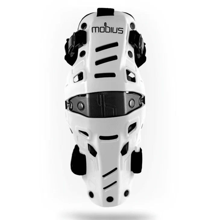 Rodillera Articulada Mobius X8H Hybrid Blanco/Negro - Motocross Enduro MTB