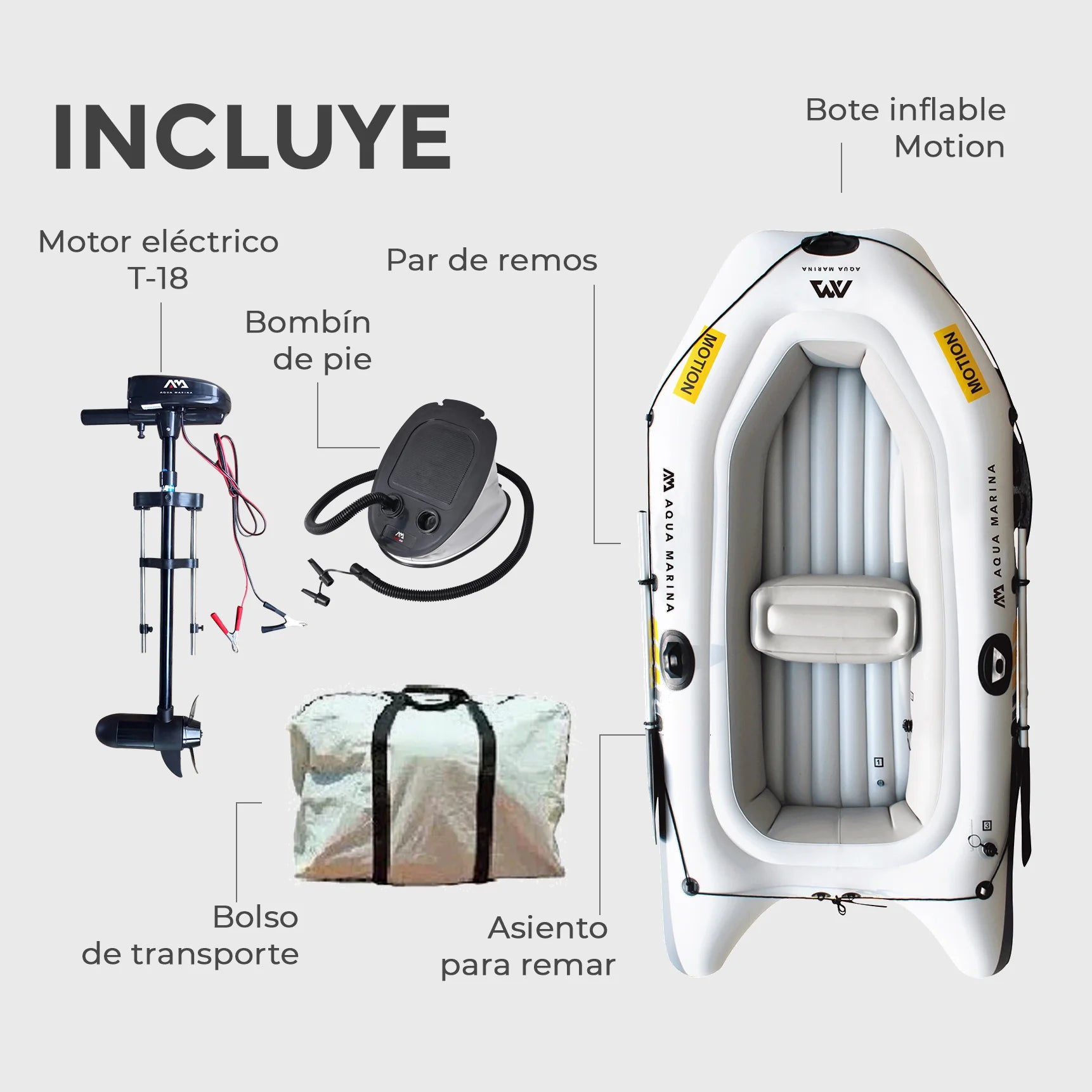 Bote Inflable Aqua Marina Motion con Motor Eléctrico