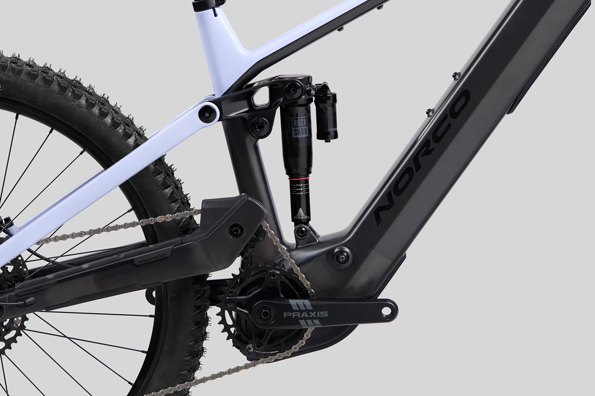 Bicicleta Eléctrica Norco Sight VLT CX C3 Mullet 150mm Raw Black / Ice White