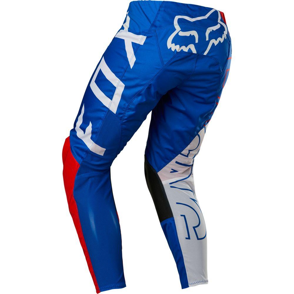 Pantalon Moto Niño 180 Skew Blanco/Rojo/Azul Fox