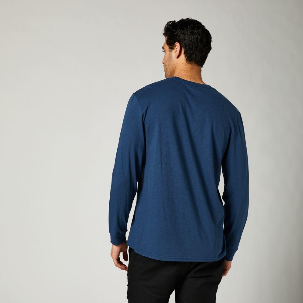 Polera Lifestyle Manga Larga Pinnacle Sleeve Azul Fox