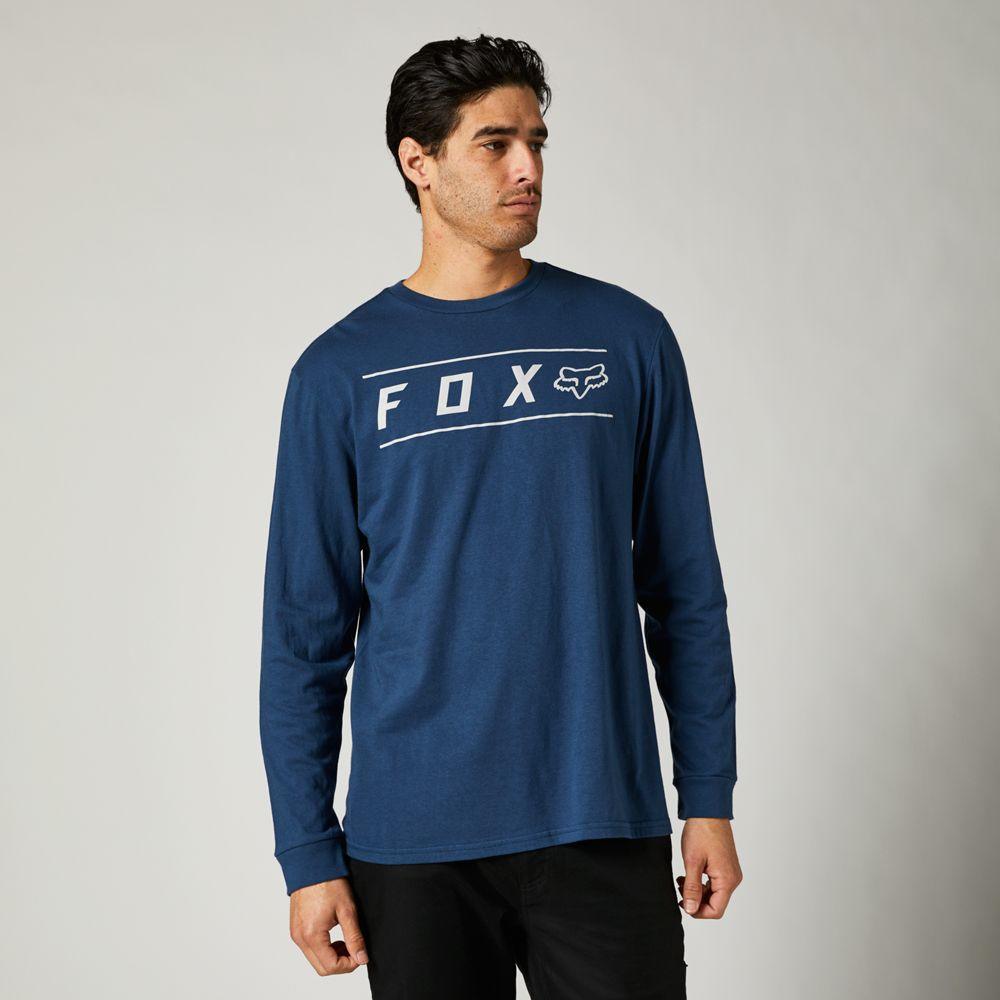 Polera Lifestyle Manga Larga Pinnacle Sleeve Azul Fox