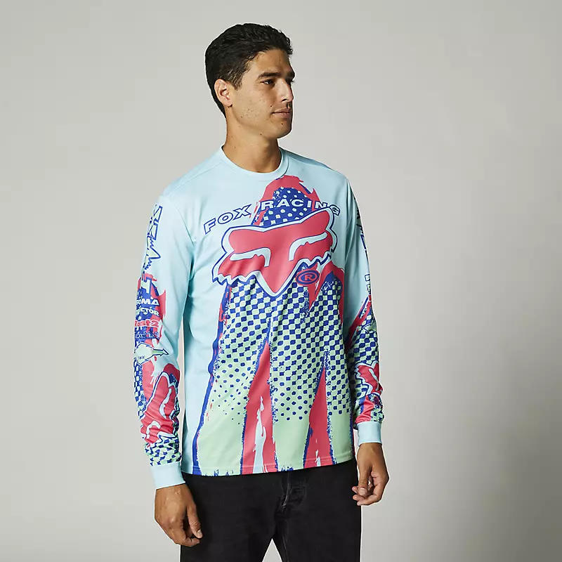 Polera Lifestyle Brushed Celeste/Rojo/Azul Fox