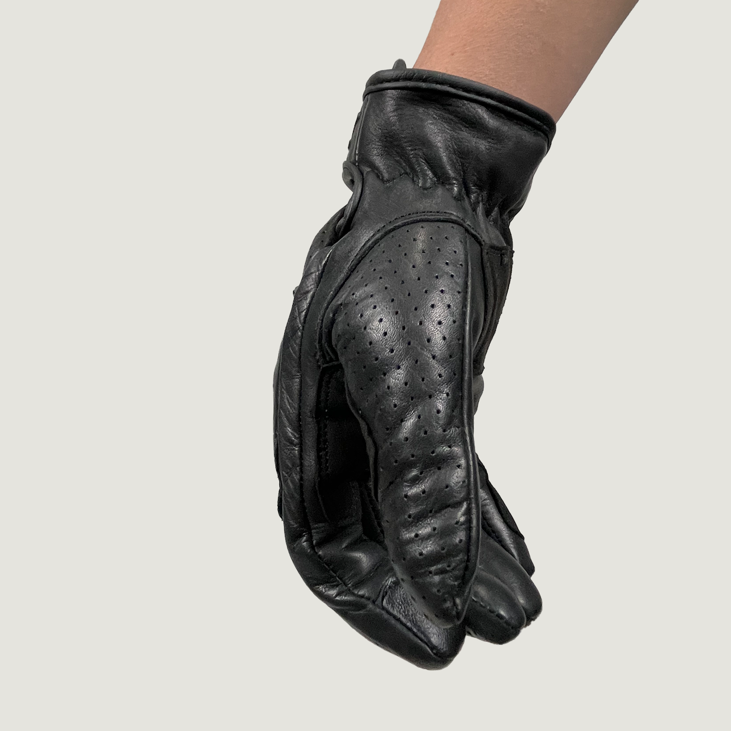 Guantes Moto Calle Cuero Negro