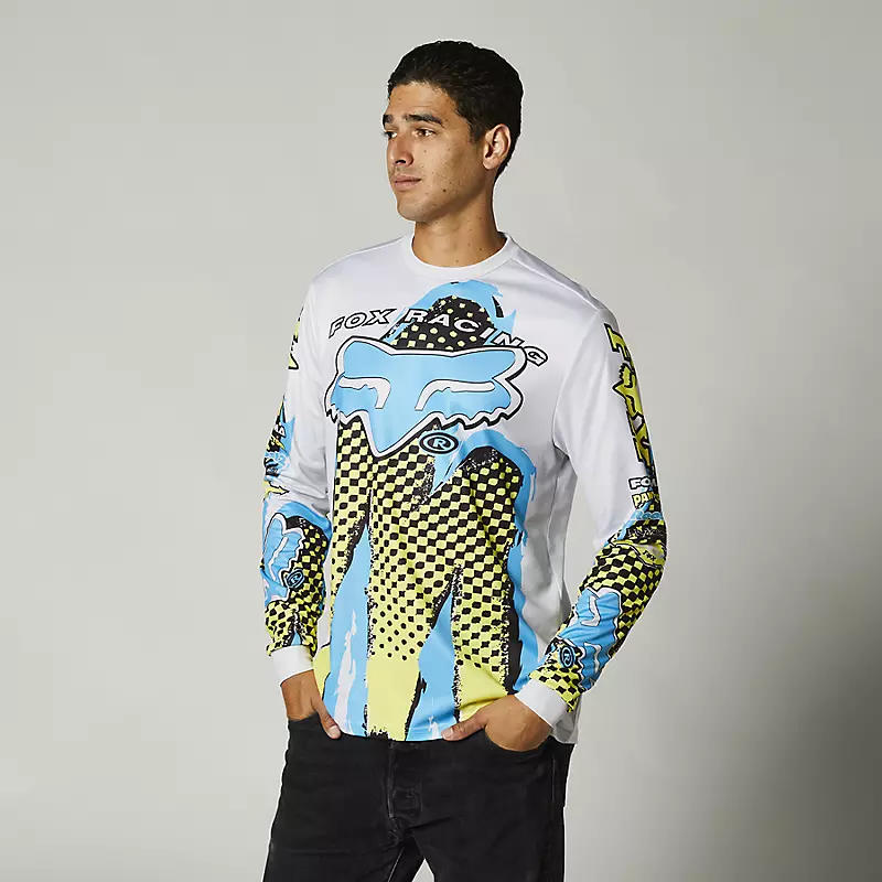 Polera Lifestyle Brushed Gris/Celeste/Amarillo Fox