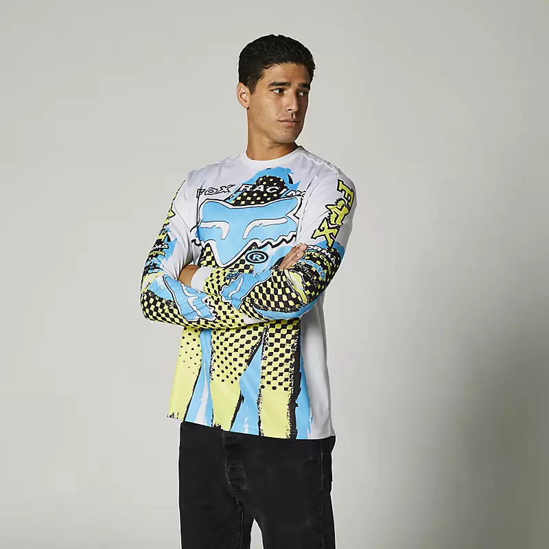 Polera Lifestyle Brushed Gris/Celeste/Amarillo Fox