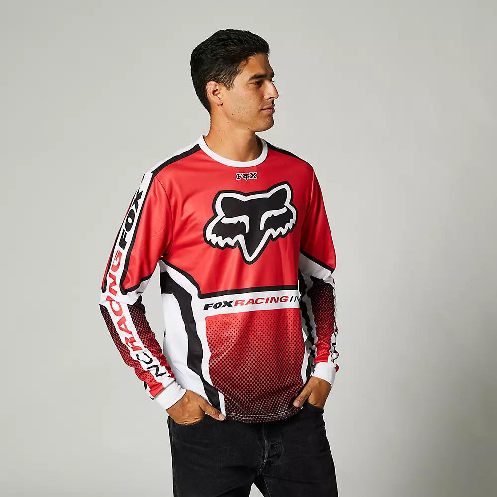 Polera Lifestyle Manga Larga Octaine Rojo Fox