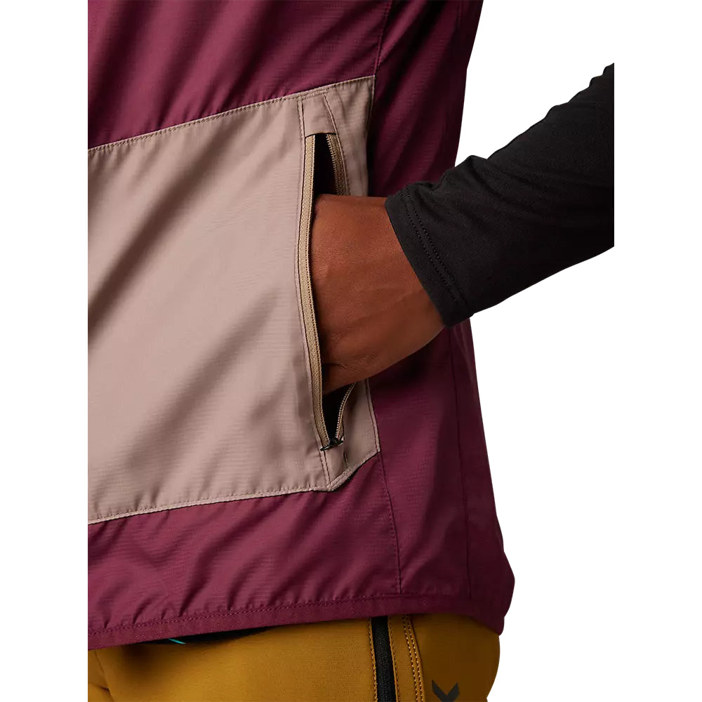 Chaqueta Bicicleta Ranger Wind Sin Mangas Burdeo Fox - Rideshop