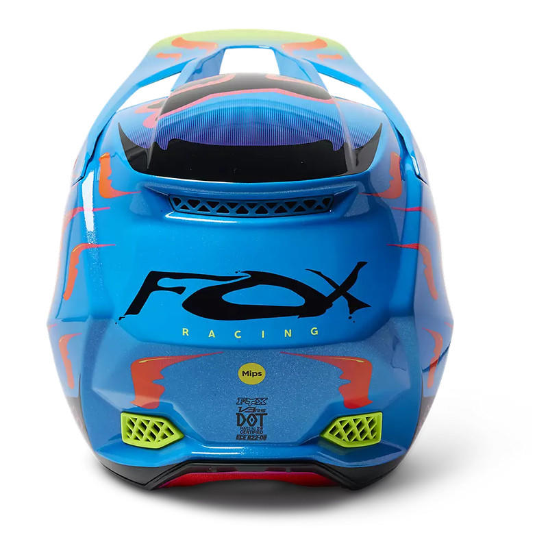 Casco Moto V3 RS Eyeris Celeste/Naranjo Fox