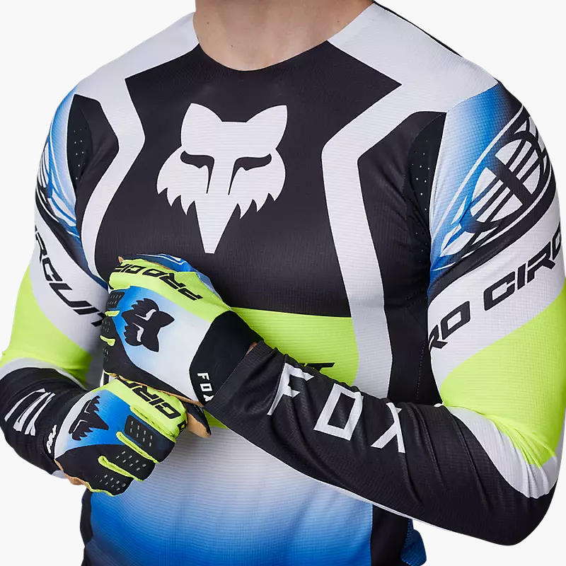 Polera Moto Flexair Pro Circuit Foyl Negro/Blanco Fox