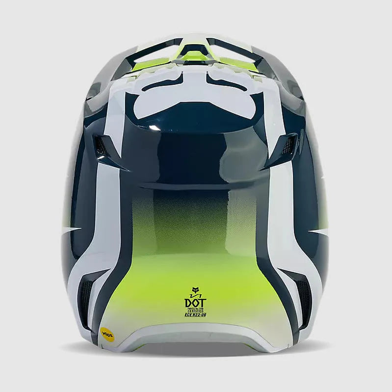 Casco Moto Fox V1 Flora Azul Petroleo