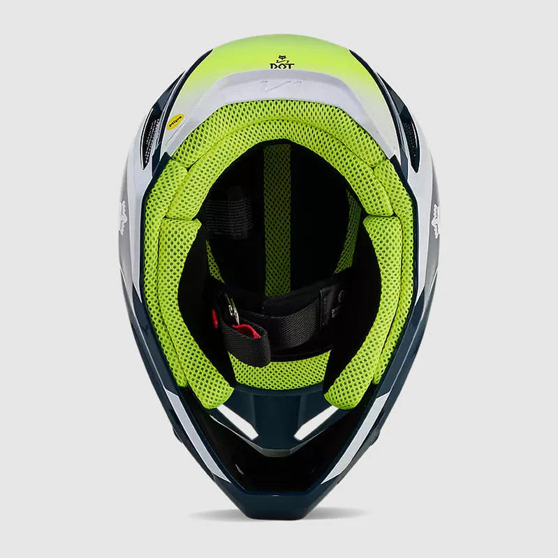 Casco Moto Fox V1 Flora Azul Petroleo