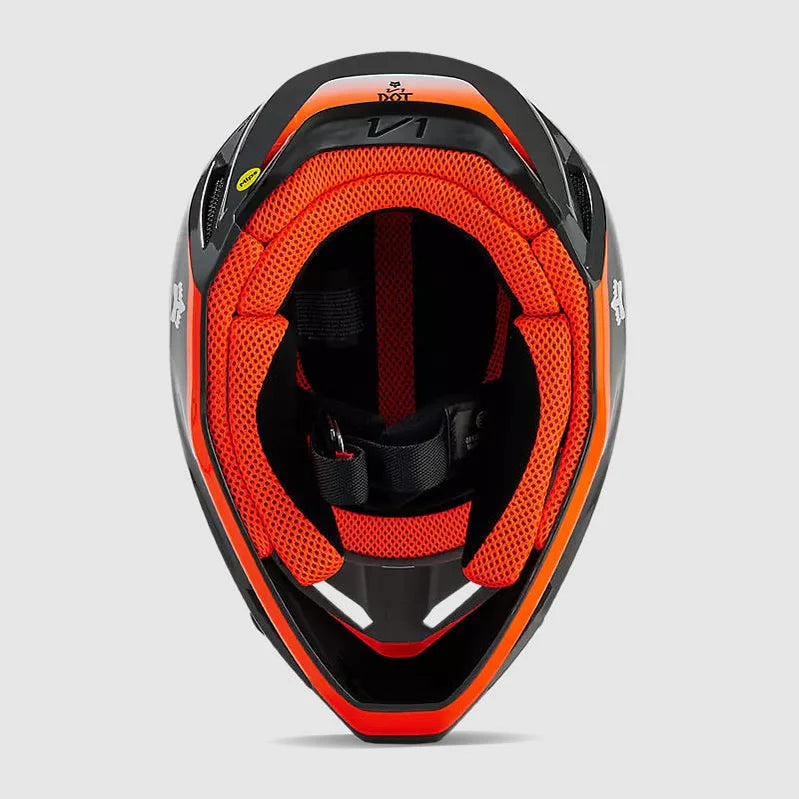 Casco Moto Fox V1 Ballast Gris/Naranjo
