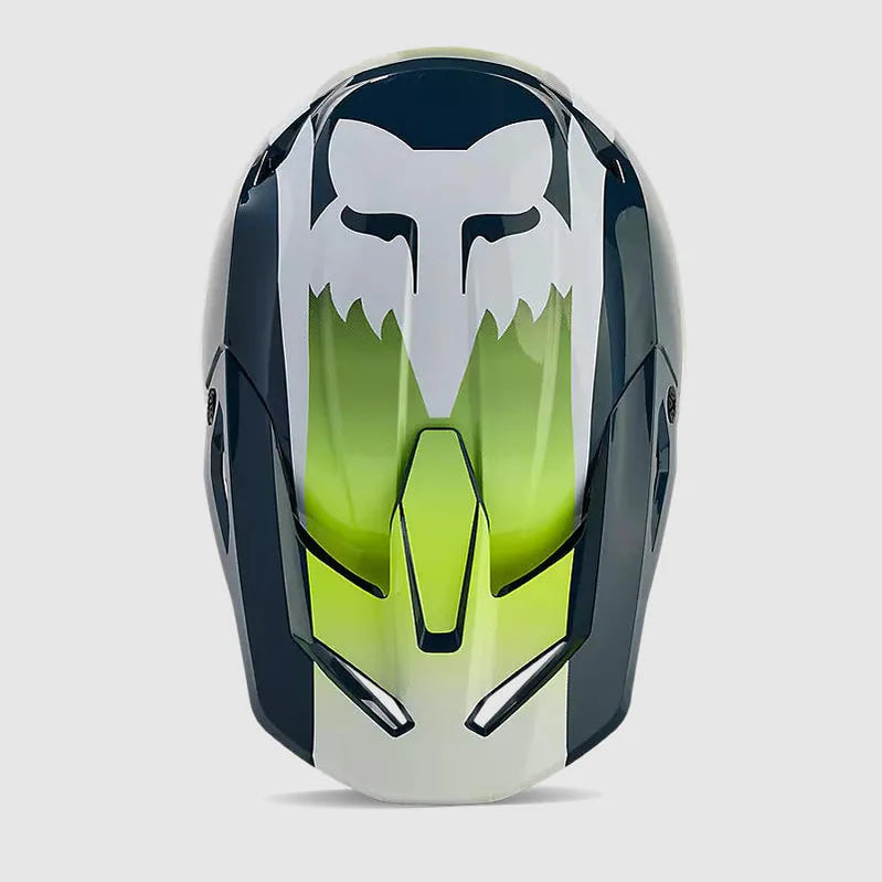 Casco Moto Fox V1 Flora Azul Petroleo