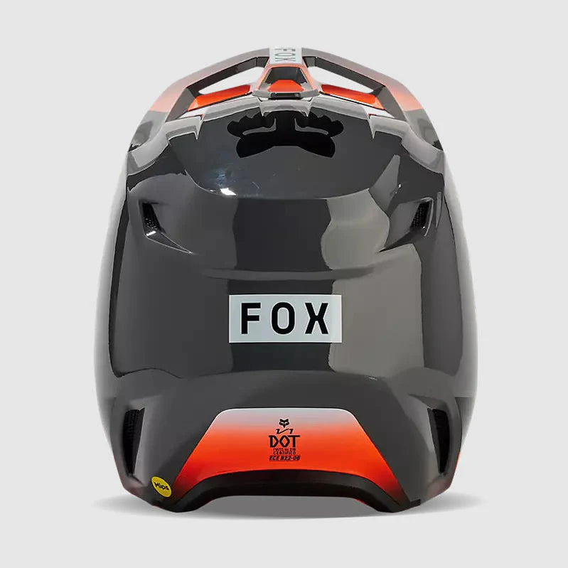 Casco Moto Fox Niño V1 Ballast Gris/Naranjo