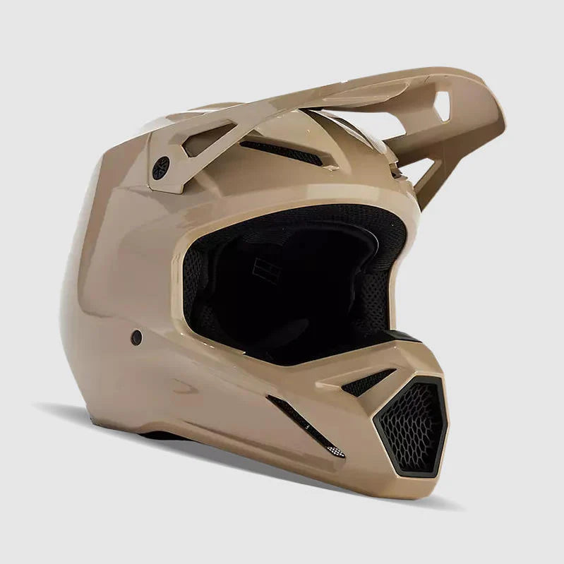 Casco Moto Fox V1 Solid Cafe Claro