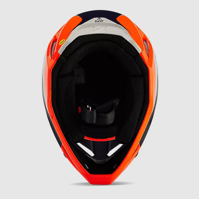 Casco Moto Fox Niño V1 Nitro Naranjo