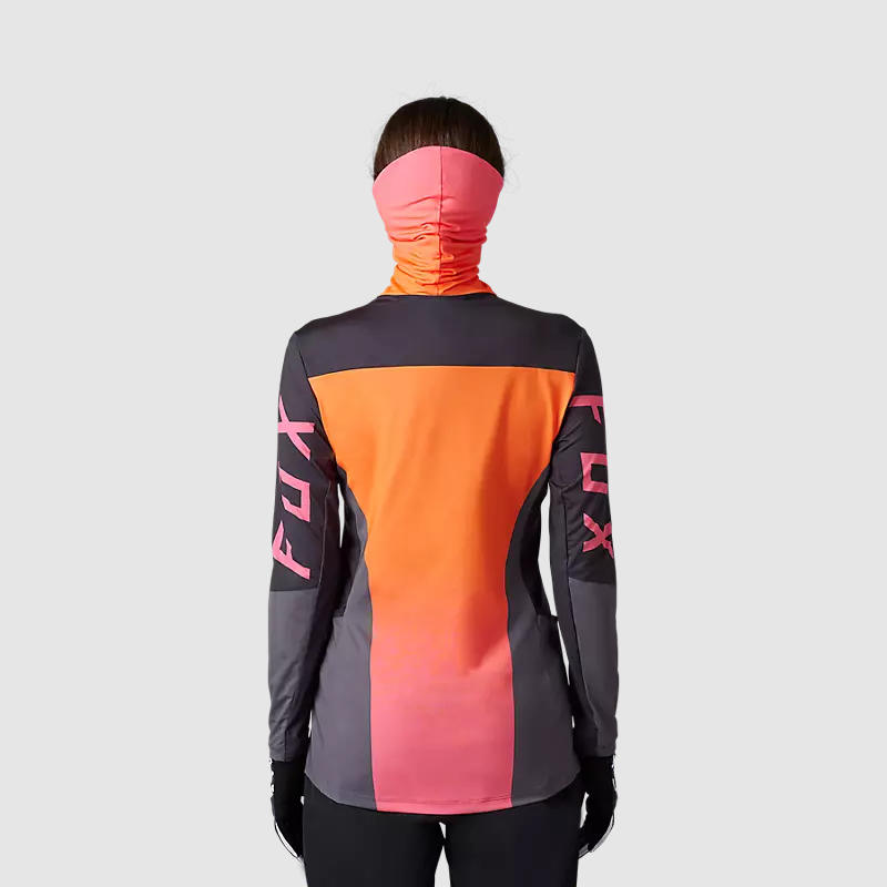 Polera Moto Mujer Ranger Drive Krux SXS Con Cuello Naranjo Fox