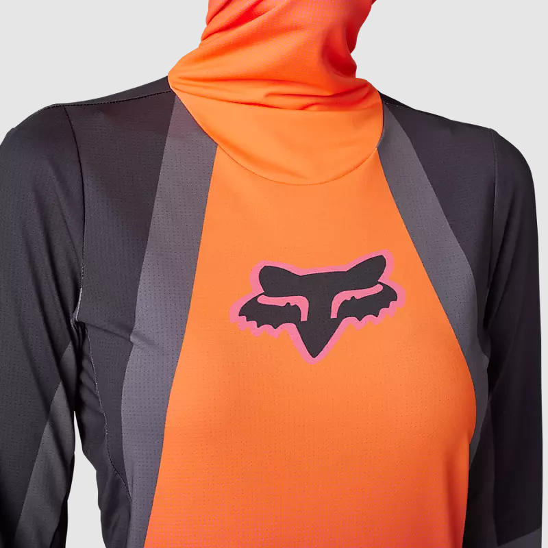 Polera Moto Mujer Ranger Drive Krux SXS Con Cuello Naranjo Fox