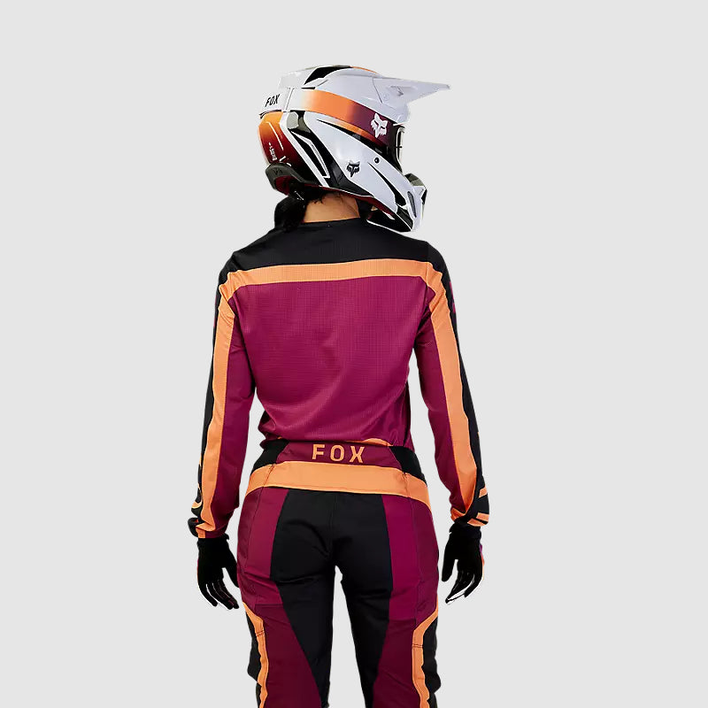 Polera Moto Mujer 180 Ballast Burdeo/Naranjo Fox