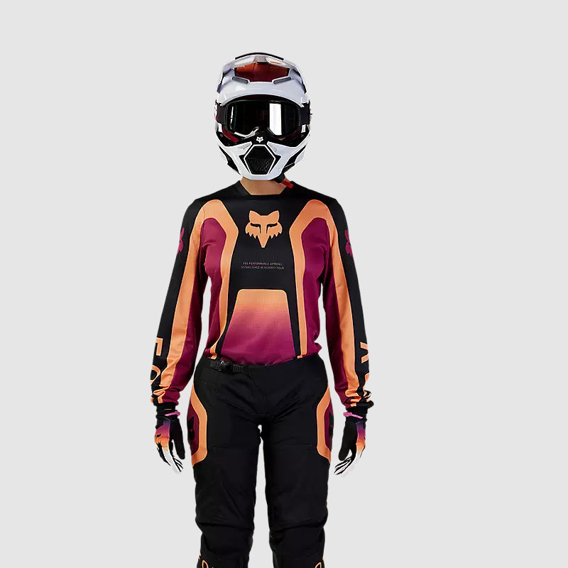 Polera Moto Mujer 180 Ballast Burdeo/Naranjo Fox
