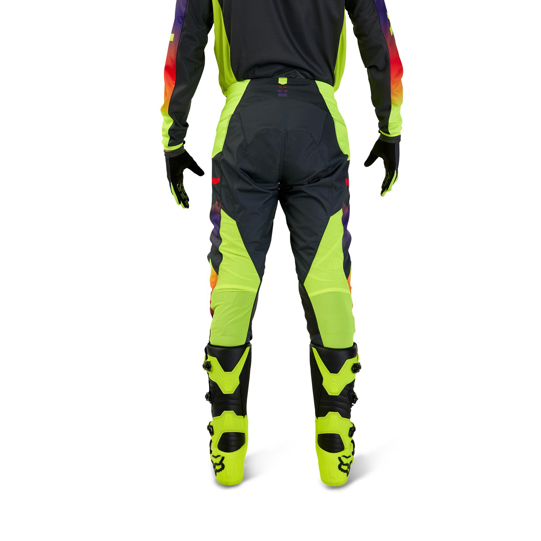 Pantalon Moto 180 Flora Negro/Amarillo Fox