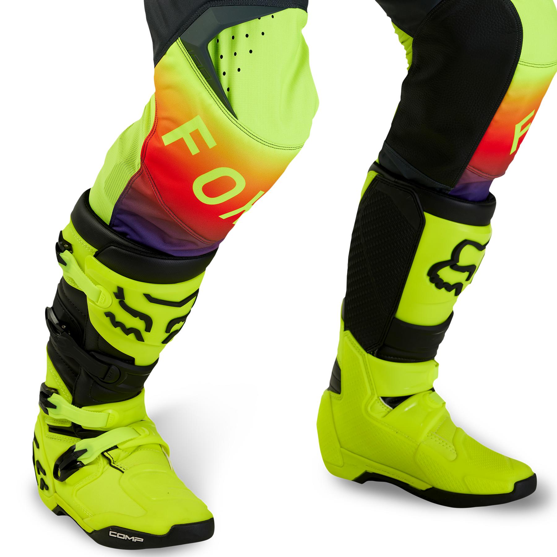 Pantalon Moto 180 Flora Negro/Amarillo Fox