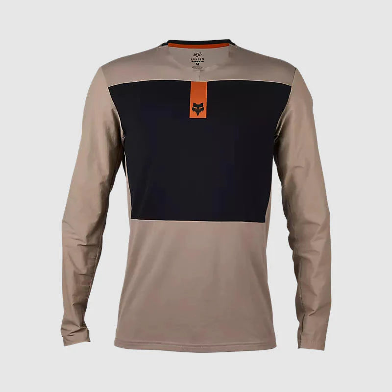 Polera Moto Defend Off Road Manga Larga Cafe Claro Fox - Rideshop