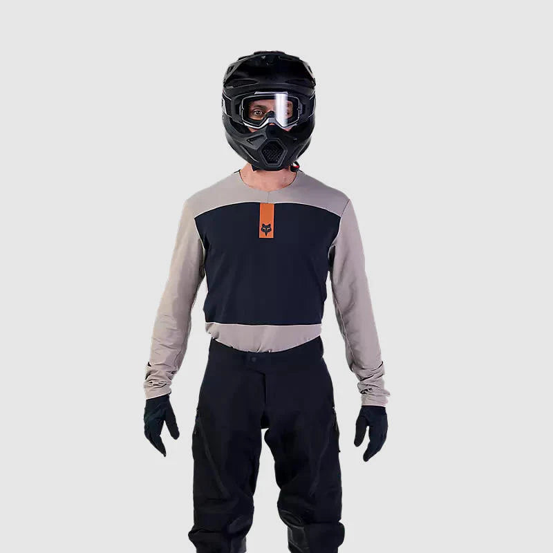 Polera Moto Defend Off Road Manga Larga Cafe Claro Fox - Rideshop