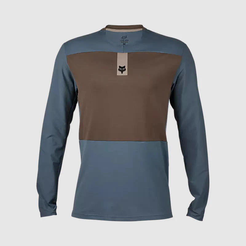 Polera Moto Defend Off Road Manga Larga Azul Acero Fox - Rideshop