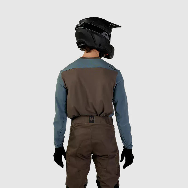 Polera Moto Defend Off Road Manga Larga Azul Acero Fox - Rideshop
